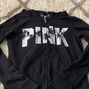 Pink zip up sweater